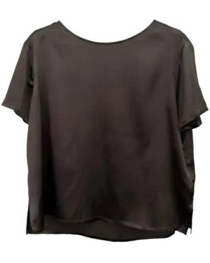 Roberto Collina Woven Ss Roundneck - Zwart