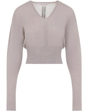 Rick Owens V-Neck Knitwear - Grey