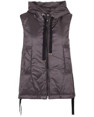 Max Mara Gewatteerd Vest Met Capuchon Van Waterafstotend Canvas - Bruin