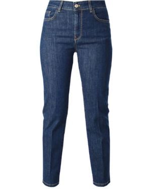 Kocca Jeans ,Blauw ,Denim Donker Denim Broek Met Geaccentueerde Stiksels