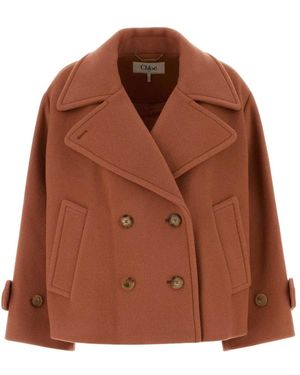 Chloé Double-Breasted Button Jacket - Bruin