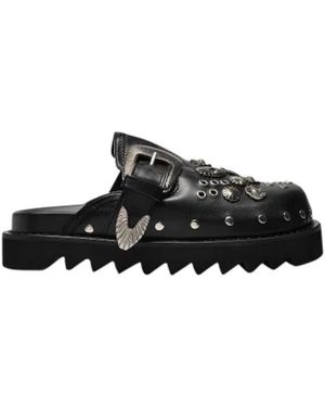 Toga Smooth Calfskin Slip-On Mules - Black