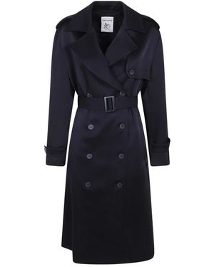 Semicouture Jassen ,Zwart ,Gwenda Double Breasted Trench - Blauw