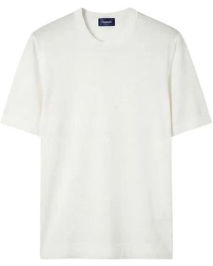 Drumohr Tops ,Wit ,Katoen Stone Wash Katoenen T-Shirt