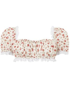 Dolce & Gabbana Floral Cropped Top - Roze