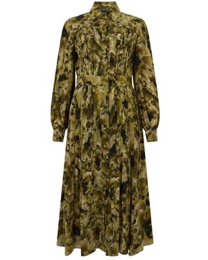 Alberta Ferretti Langes Blumenkleid - Grün