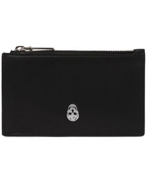 McQueen Leren Portemonnee Met Rits - Zwart