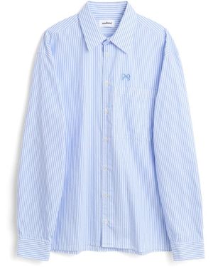 Soulland Vit Streifenhemd - Blau