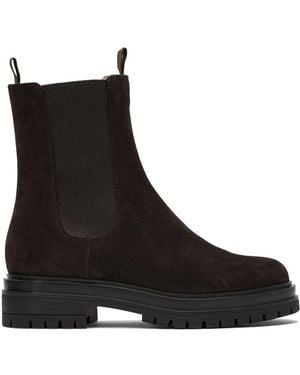 Gianvito Rossi Bruine Enkellaarzen Stijlvol Comfort Elegantie - Zwart