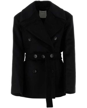 Sportmax Double-Breasted Coats - Black