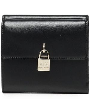 ARMANI EXCHANGE Schwarzes Portemonnaie Mit Logoaufdruck