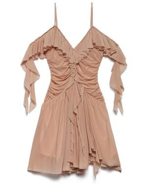 Aniye By Xena Ruffled Cold Shoulder Mini Jurk - Roze