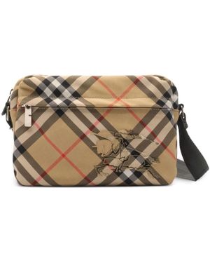 Burberry Small Check Crossbody Bag - Naturel
