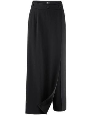 Riani Broeken ,Zwart ,Polyester Cropped Broek Met Afneembare Rok