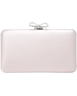 Self-Portrait Satin Clutch Mit Kristall-Schleife - Pink