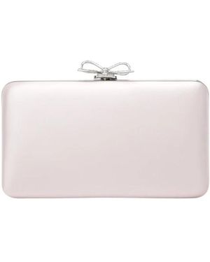 Self-Portrait Tassen ,Roze ,Satijn Satin Clutch Met Kristallen Strik