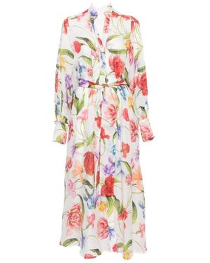 Lavi Kleedjes ,Veelkleurig ,Printed Long Dress - Rood