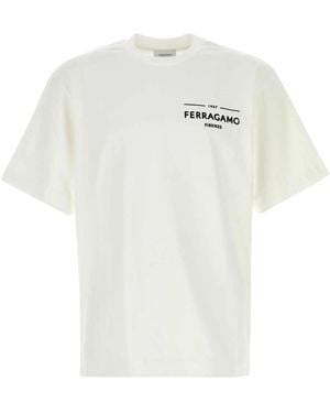 Ferragamo Tops ,Wit ,Katoen Katoenen T-Shirt