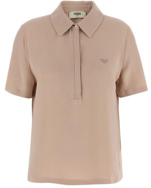 Fendi Polo Shirts - Natural