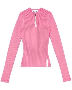Sunnei Long Sleeve Tops - Rose