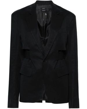 R13 Gürtel Trench Vent Blazer - Schwarz