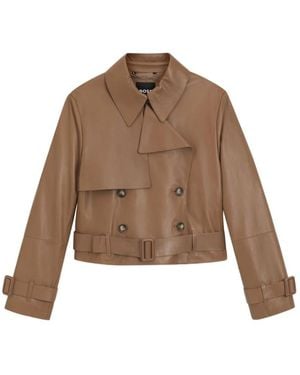 BOSS Leather Jackets - Brown