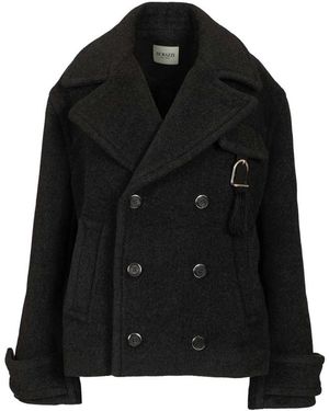 DURAZZI MILANO Zweireihiger Wollmantel - Schwarz