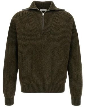 Jil Sander V-Neck Knitwear - Verde
