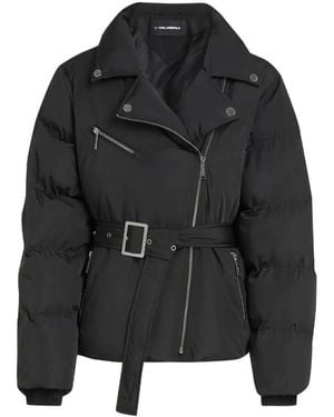 KARL LAGERFELD Biker Puffer Jacket - Zwart