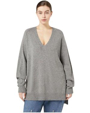 Marina Rinaldi V-Neck Knitwear - Gris