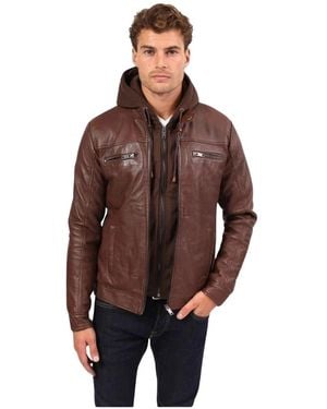 Le Temps Des Cerises Leather Jackets - Marrón