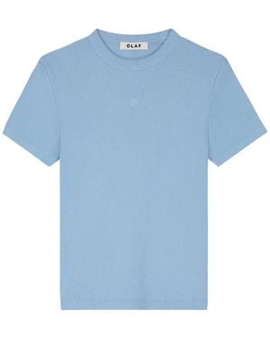 OLAF HUSSEIN Monogram Washed Tee - Blauw