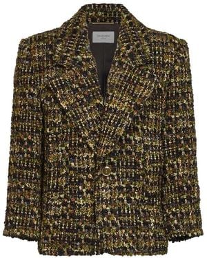Saint Laurent Enkelrijig Jasje Van Tweed - Groen