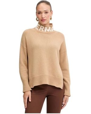 Ermanno Scervino Pullover Mit Logo Und Strasssteinen - Natur