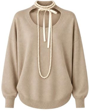 MEIMEIJ Rundhals-Strickpullover M6Fz55 - Natur