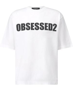 DSquared² Statement Oversized T-Shirt Mit Print - Weiß