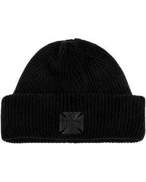 Vetements Accessoires ,Zwart ,Wol Wollen Beanie Met Logo