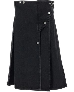 Marni Geplooide Denim Rok - Zwart