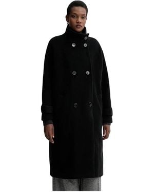Sessun Double-Breasted Coats - Negro