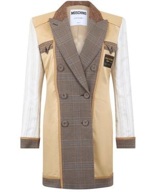Moschino Langer Zweireihiger Mantel - Natur