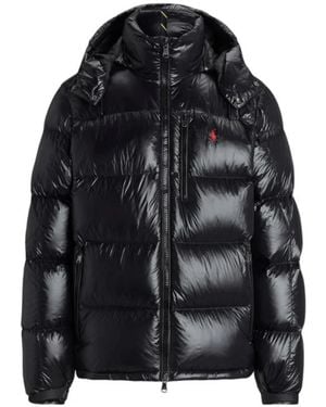 Polo Ralph Lauren El Cap Waterproof Duck Down Detachable Hood Short Puffer Jacket - Black
