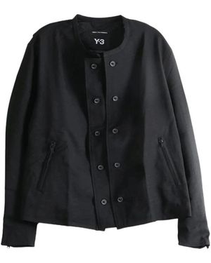 Y-3 Double-Breasted Coats - Negro