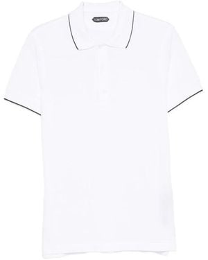 Tom Ford Tops ,Wit ,Nylon Polo Shirt