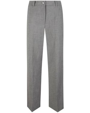 Patrizia Pepe Broeken ,Grijs ,Leer Wide Leg Pant