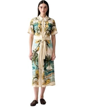 FARM Rio Royal Sea Midikleid - Mettallic