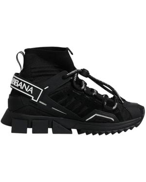 Dolce & Gabbana Sorrento Socks Logo Trainers Shoes - Black