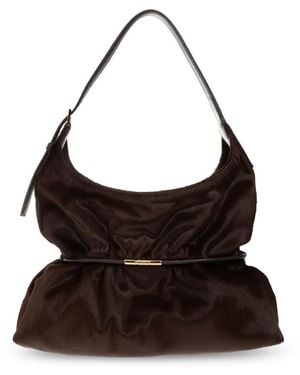 Balmain Sphynx Medium Leren Tas Met Logo - Zwart