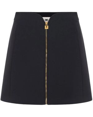 Elisabetta Franchi Rokken ,Zwart ,Polyester Heart-Waist A-Line Mini Rok - Blauw