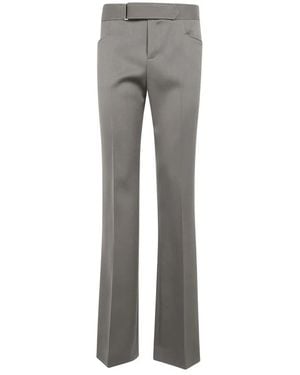 Balmain Satin Wol Tailored Broek - Grijs