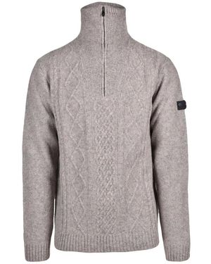 Peuterey Trui Met Col En Rits - Grijs